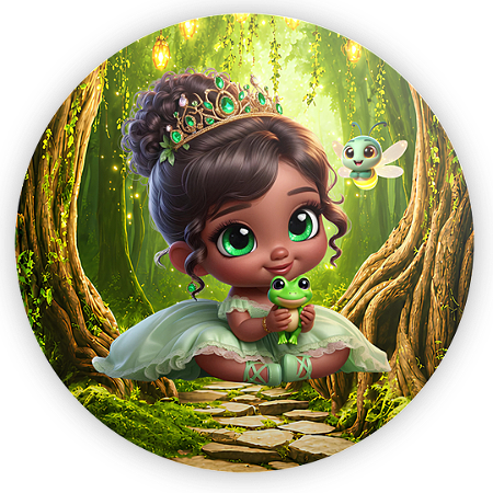 Capa Painel Redondo Sublimado - Princesa Tiana