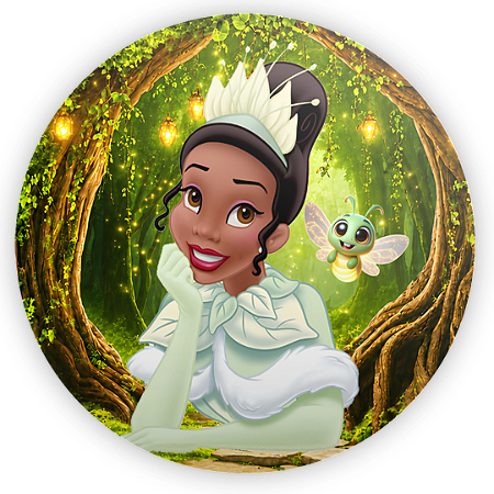 Capa Painel Redondo Sublimado - Princesa Tiana