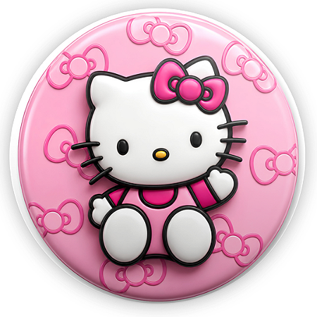 Capa Painel Redondo Sublimado - Hello Kitty