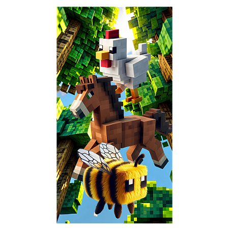 Capa Faixa Lateral Sublimado - Minecraft