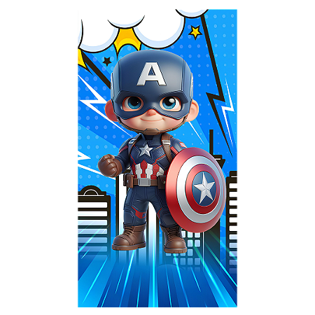 Capa Faixa Lateral Sublimado - Herois Capitão America