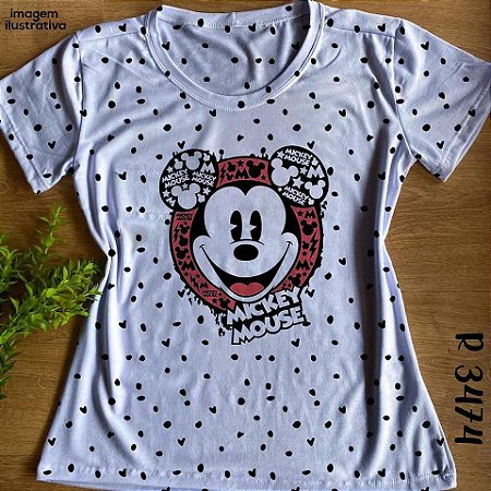 T-shirts Babylook Femininas no Atacado Mickey Mouse