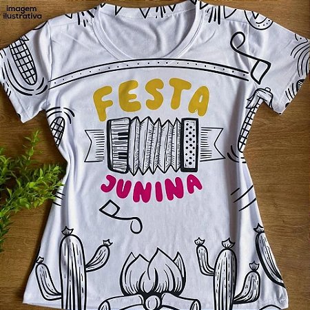 T-shirt babylook no Atacado Feminina Festa Junina