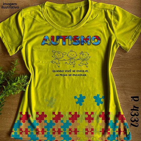 T-shirt Babylook Feminina no Atacado Autismo