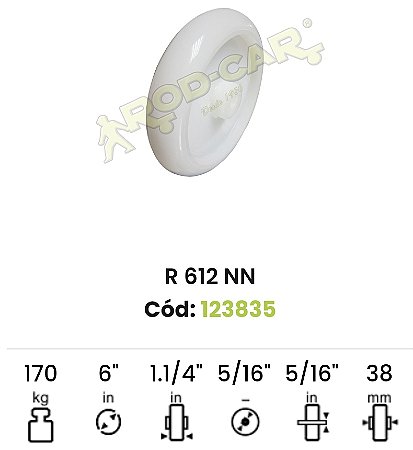 Roda para rodízio 612 nn