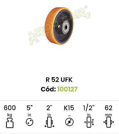 Roda para rodízio 52 ufk