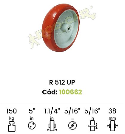Roda para rodízio 512 up