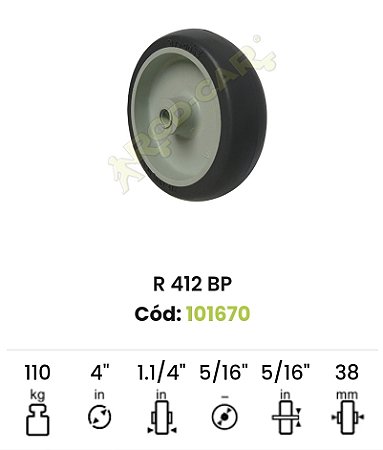 Roda para rodízio 412 bp