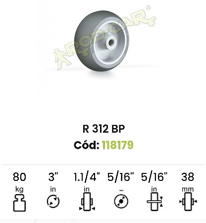 Roda para rodízio 312 bp