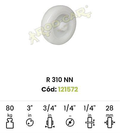 Roda para rodízio 310 nn