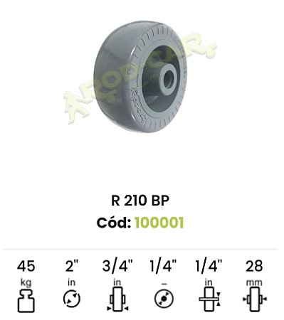 Roda para rodízio 210 bp