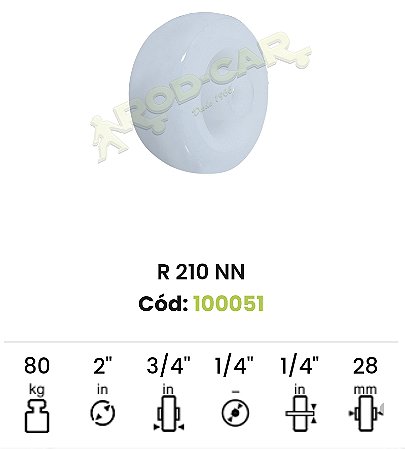 Roda para rodízio 210 nn