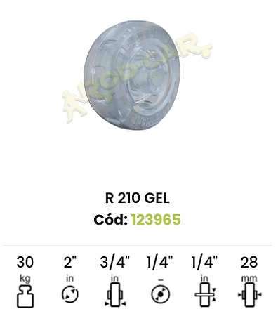 Roda para rodízio 210 gel