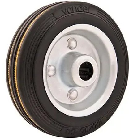 Roda de borr. 4" média 88kg eixo rolete 12mm