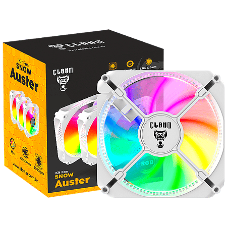 Kit 3 Cooler Fan Snow Auster RGB 4P MOLEX - CLANM