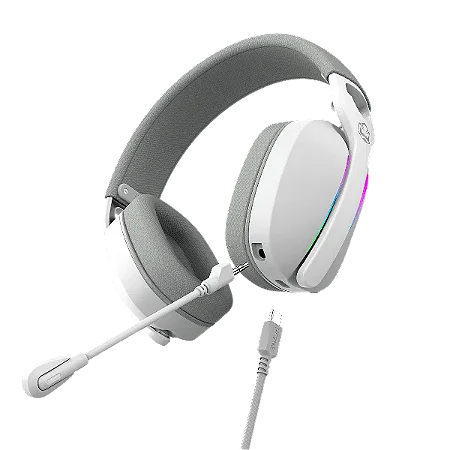 HEADSET GAMER PCYES NOWY WHITE GHOST, USB SURROUND, DRIVER 40MM, RGB, MICROFONE DESTACAVEL - HGNW40WG