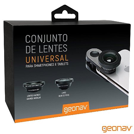 Conjunto de Lentes Universal para Smartphones e Tablets LENUNI01 Preto - Geonav