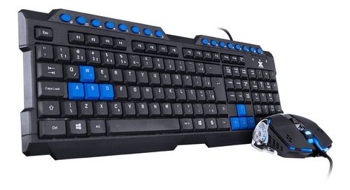 Kit teclado e mouse vx gaming grifo led azul vgc-01a - Vinik