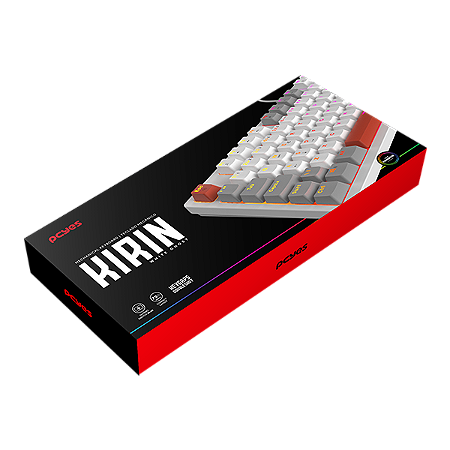 TECLADO MECANICO 75% PCYES KIRIN WHITE GHOST - SWITCH BLUE - LED RAINBOW - PTKRWG75BL
