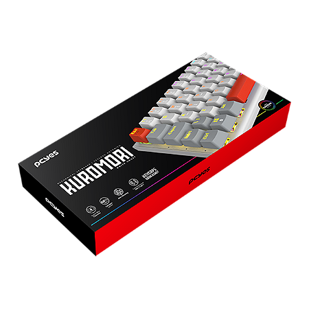TECLADO MECANICO 60% PCYES KUROMORI WHITE GHOST - SWITCH BLUE - LED RAINBOW - PTKMWG60BL