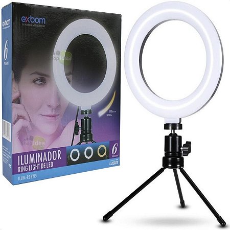 Iluminador Ring Light 6 Polegadas Usb Led Apoio Mesa Ro6w5