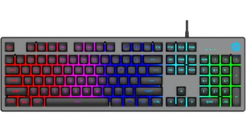 Teclado Gamer K500F USB Membrana LED RGB ABNT2 Preto - HP