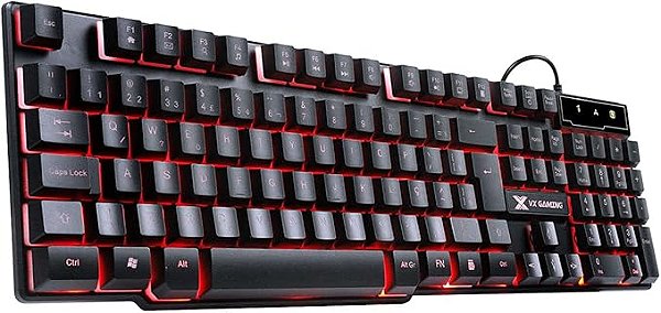 Teclado Gamer Hydra 107 Teclas + 12 Multimídia Com LED Vermelho Sensacao Tecla Mecanica - Gt702