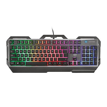Teclado Gamer Trust GXT 856 Torac LED Rainbow Anti-ghosting Teclas Multimídia Preto - TRUST
