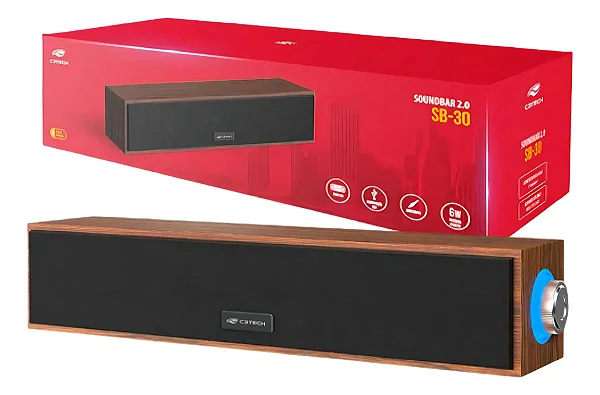 SOUNDBAR 2.0 SB-30BW MARROM C3TECH