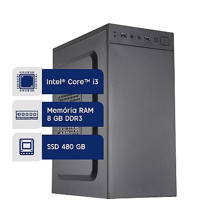 Computador Home i3-7100, 8GB DDR3, SSD 480GB