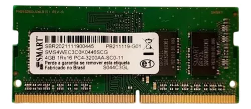 Memória Notebook Smart 4gb Ddr4 3200mhz Cor Verde-escuro