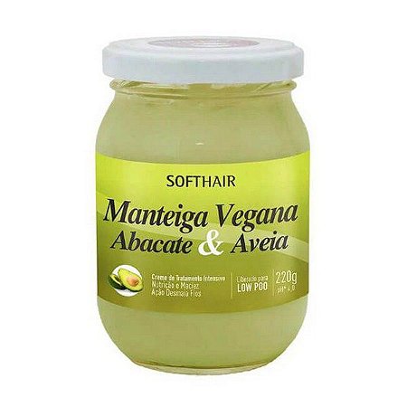 MANTEIGA VEGANA ABACATE E AVEIA SOFTHAIR 220G