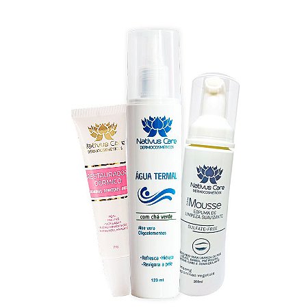 Kit 03 – 1 Restaurador Dérmico 1 Mousse 1 Água Termal 120ml