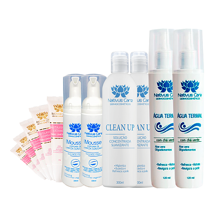 COMBO MICROPIGMENTAÇÃO - 2UN Mousse DE LIMPEZA - 2UN Clean Up - 2UN Água Termal 120ml - 5UN Restaurador Dérmico