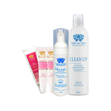 COMBO MICROPIGMENTAÇÃO - 2UN Restaurador dérmico - 1UN Mousse - 1UN Filme protetor - 1UN Clean up