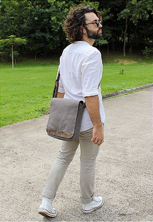 Bolsa Transversal de Lona Feminina Masculina Cinza A008 - Lenna's: Pastas,  Mochilas, Bolsas e Malas | Moda Masculina