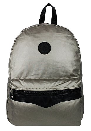 Mochila Básica Escolar de Nylon Dourada 020