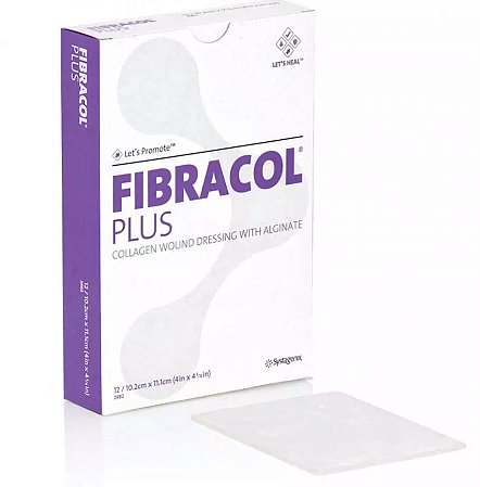 Curativo Cobertura de Colágeno Fibracol Plus 10,2 Cm x 11, 1Cm Cx/ 12 Un - Systagenix