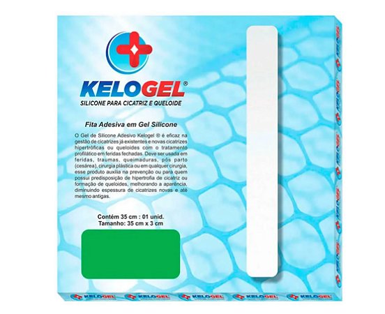 Fita Adesiva em Gel 35 x 3cm Para Cicatrizes e Queloides - KeloGel