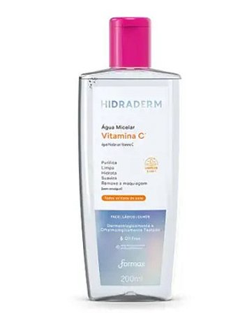 Água Micelar Com Vitamina C 5 em 1 Hidraderm 200ml - Farmax
