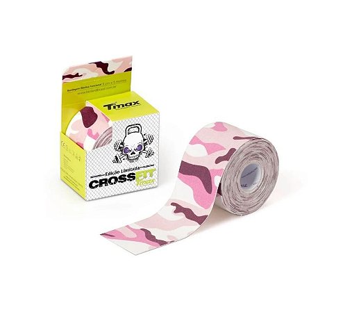 Fita de Kinésio/Bandagem Crosstape Rosa Camuflada 05cm x 5mt -Tmax