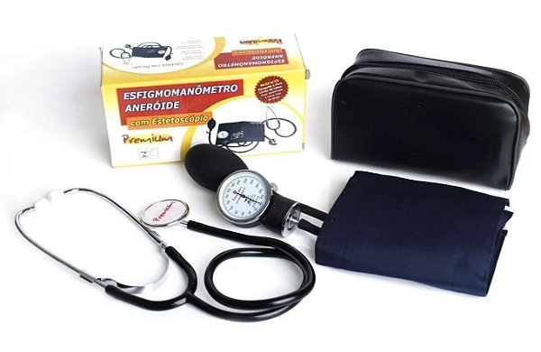 Esfigmomanômetro Aneróide Azul Adulto C/Estetoscópio - Premium - Cirúrgica  Salutar | Produtos Hospitalares