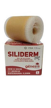 Fita Adesiva em Gel de Silicone 3cm x 90cm (para tratar e reduzir cicatrizes) - Siliderm Plus