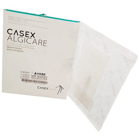 Curativo de Alginato de Cálcio e Sódio 10cmx20cm Caixa C/10- Casex