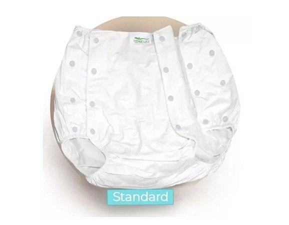 Calça Plástica Branca C/ Botão Impermeável/Incontinência/Geriátrica Tam (P) - Senior Care