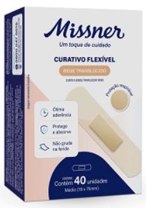 Curativo Flexível (Tipo Band Aid) Bege Caixa C/40 Unidades - Missner