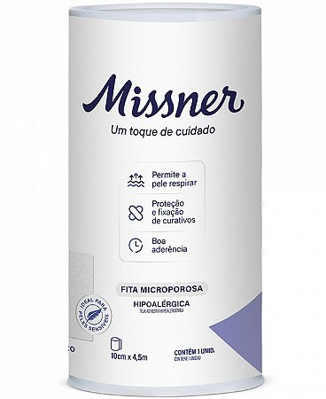 Fita Micropore Branca 10cm x 4,5m -Missner