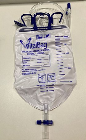Bolsa Coletora de Urina 2 Litros Sistema Fechado - Vital Bag