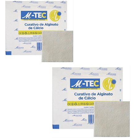 Kit C/2 Curativos de Alginato de Cálcio M-Tec 10cm x 10cm - Missner