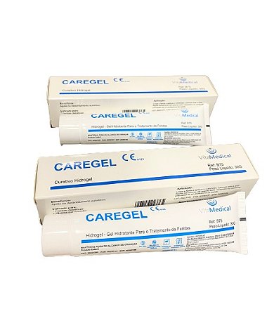 Kit C/2 Tubos de Caregel 30g Hidrogel para Tratamento de Feridas - Vita Medical